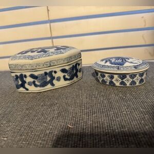 Blue and White Trinket Dish Set  Trinket Box | Blue and White Decor